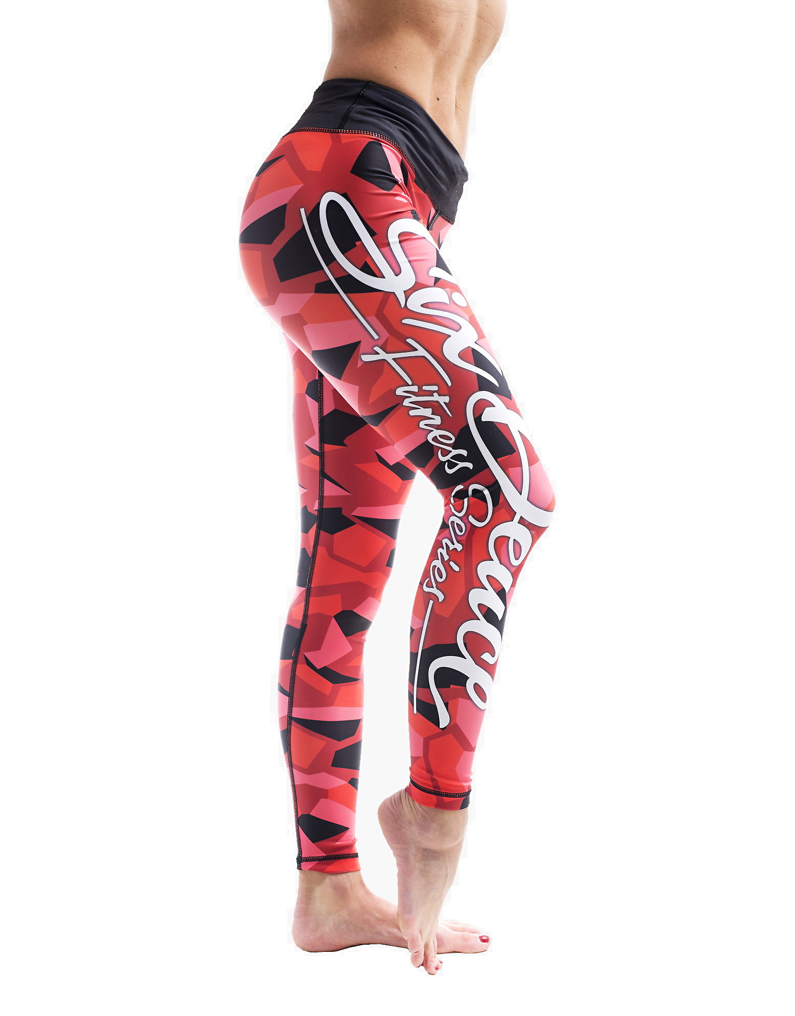 Pgeraug yoga pants Bike Yoga Elastic High Waist Shorts Leggings Sports  pants for women Red L 