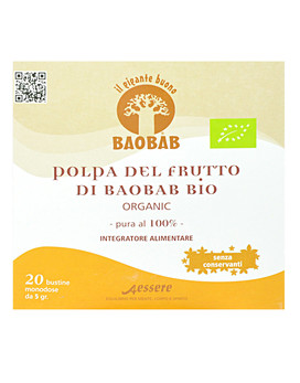 Baobab - Pulpa Orgánica del Fruto del Baobab 20 sobres de 5 gramos - AESSERE
