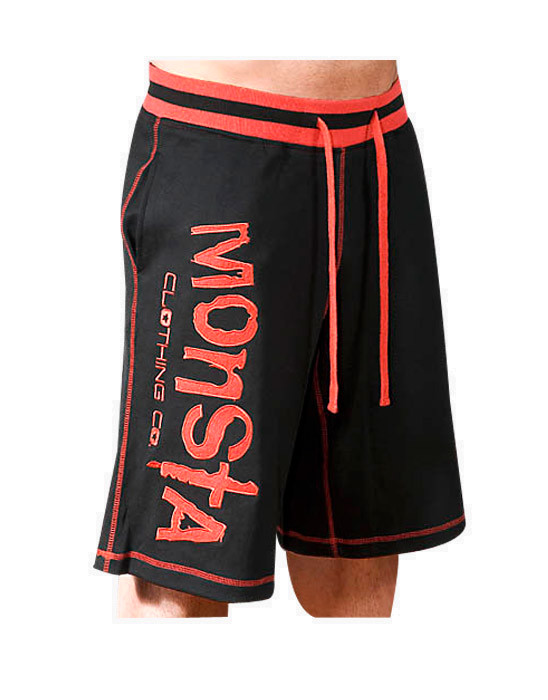 MONSTA-153-SweatShorts Monsta clothing co, Couleur: Noir / Rouge 