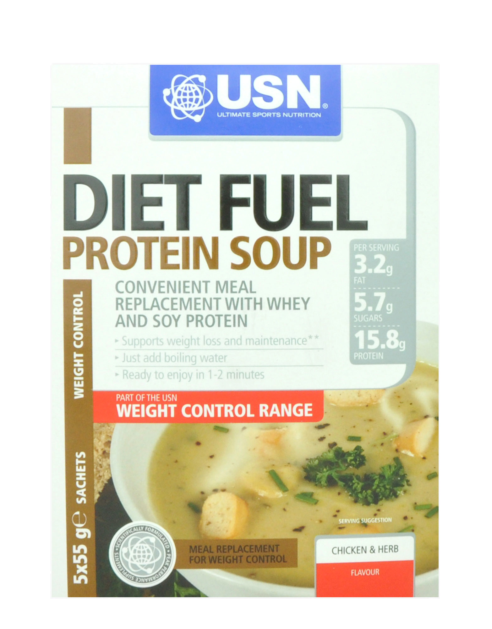 Diet Fuel Protein Soup by USN (5 sachets of 55 grams)