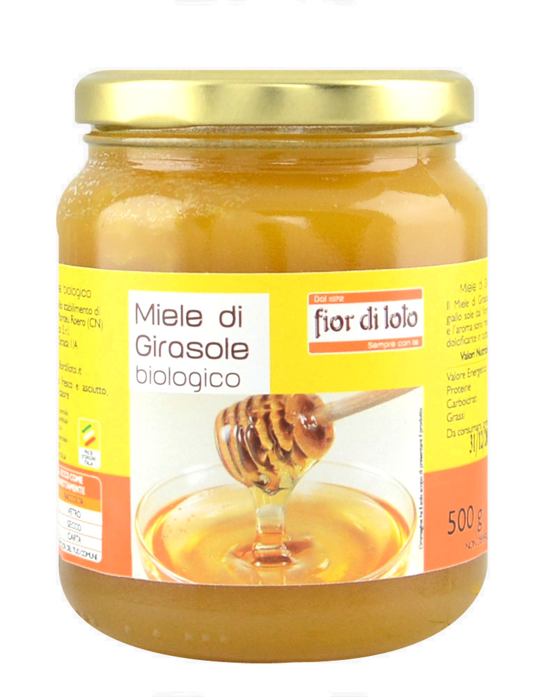 Miel de Girasol Biológico de Fior di loto, 500 gramos 