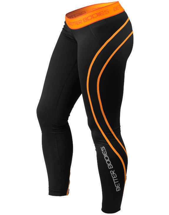 Athlete Tights By Better Bodies Color Black Orange