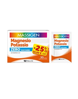 Magnesio e Potassio Zero Zuccheri 24 + 6 bolsitas de 4 gramos - MASSIGEN