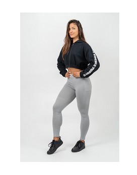 Cropped Zip-Up Hoodie Iconic Woman Nero - NEBBIA