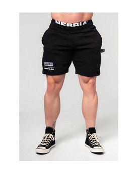 Gym Sweatshorts Gym Bro Man Nero - NEBBIA