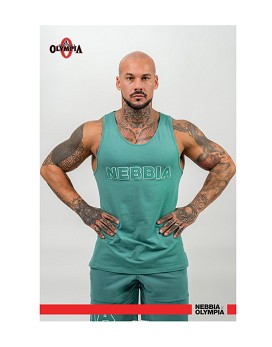 Gym Tank Top Strength Man Green - NEBBIA