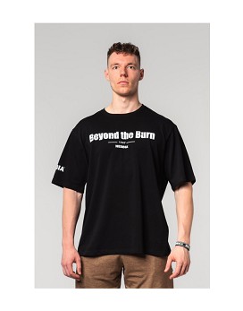 Heavyweight Cotton Oversized T-shirt Grind Man Black - NEBBIA