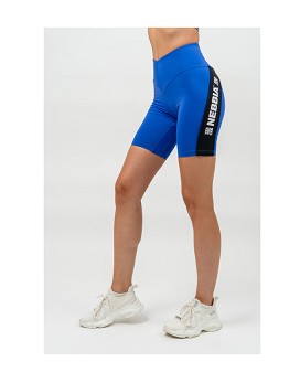 High Waisted Biker Shorts Iconic Woman Blue - NEBBIA