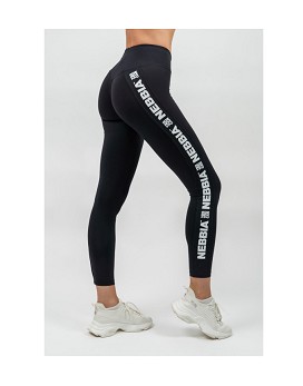 High Waisted Side Stripe Leggings Iconic Woman Black - NEBBIA