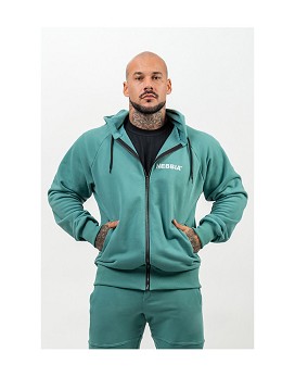 Long Zip Up Hoodie Beyond Ordinary Man Green - NEBBIA