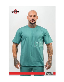 Loose T-shirt Dedication Man Green - NEBBIA