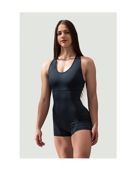 One-Piece Workout Bodysuit 5'' Gym Rat Woman Black - NEBBIA