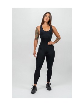 One-Piece Workout Bodysuit Gym Rat Woman Black - NEBBIA