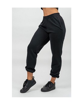 Oversized Joggers With Pockets Gym Time Woman Black - NEBBIA