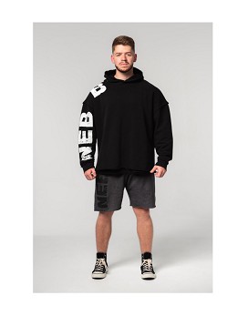 Oversized Pullover Hoodie No Bs Man Black - NEBBIA