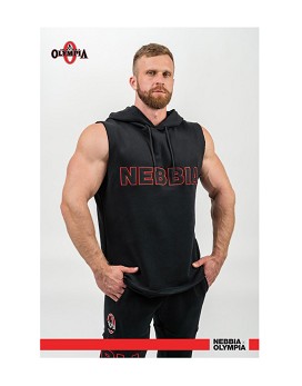 Sleeveless Hoodie Sweatshirt Iron Beast Man Black - NEBBIA