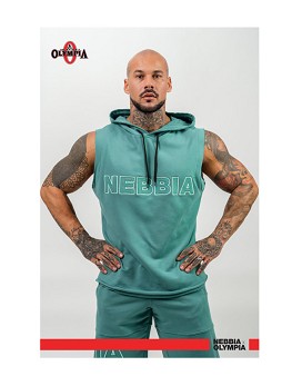 Sleeveless Hoodie Sweatshirt Iron Beast Man Green - NEBBIA