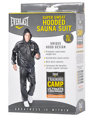 Overtreden Kiezen teer Hooded Sauna Suit by Everlast fitness, Colour: Black - iafstore.com